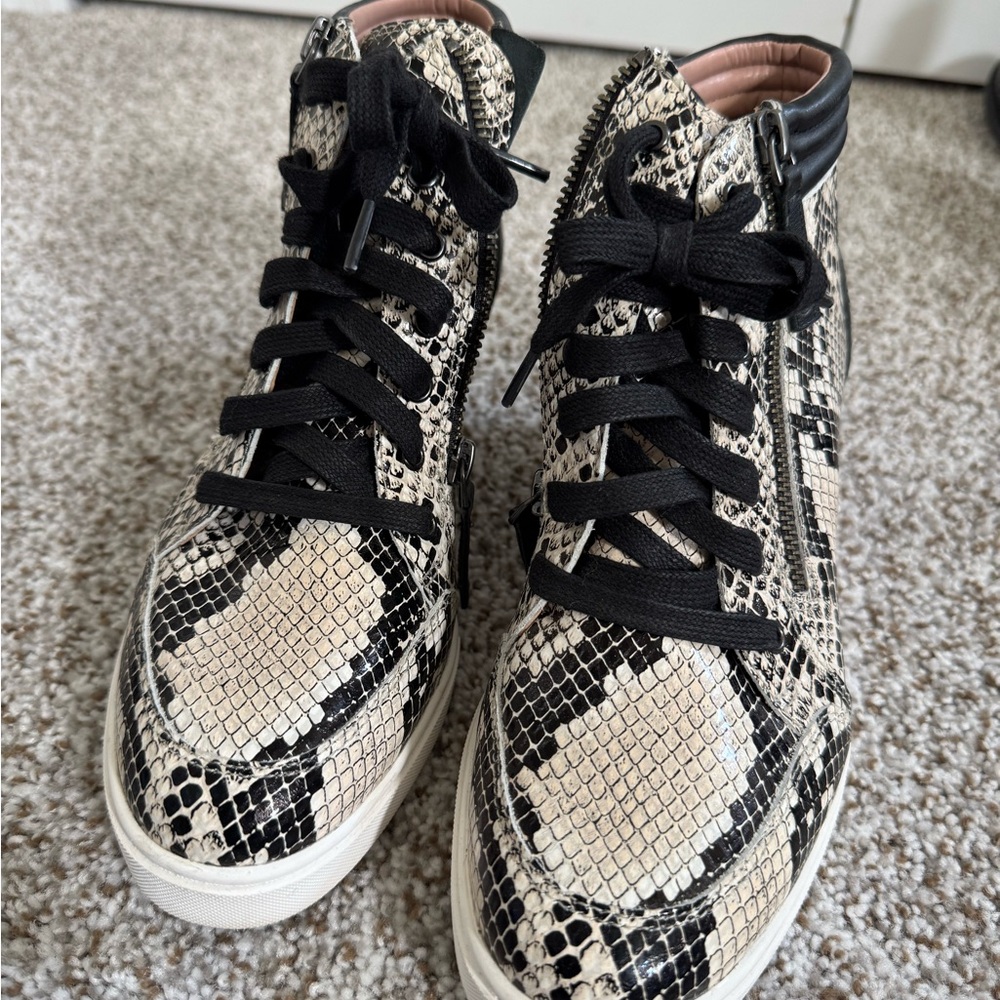Paolo Snakeskin High-Tops with Black Accents
